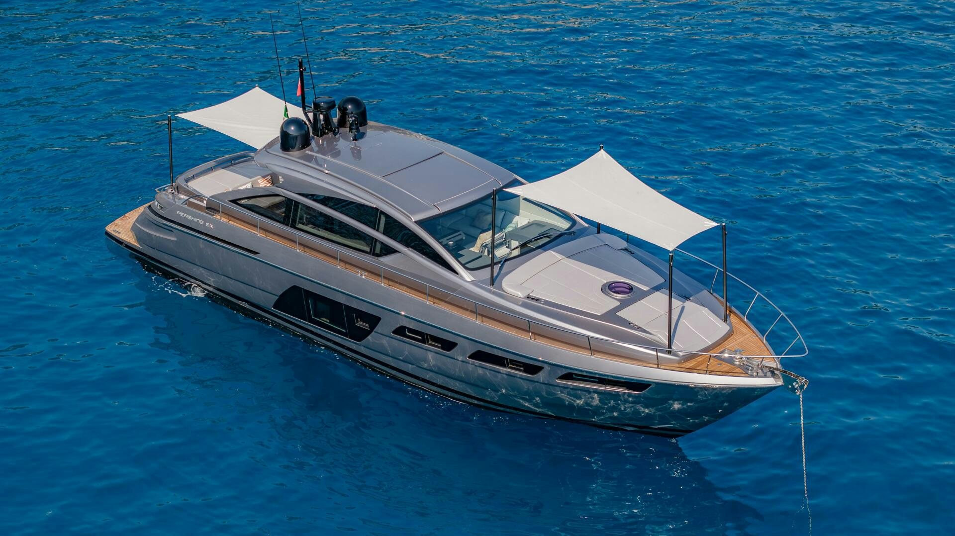 a white boat in the water aboard SILVER MISSILE Yacht for Sale