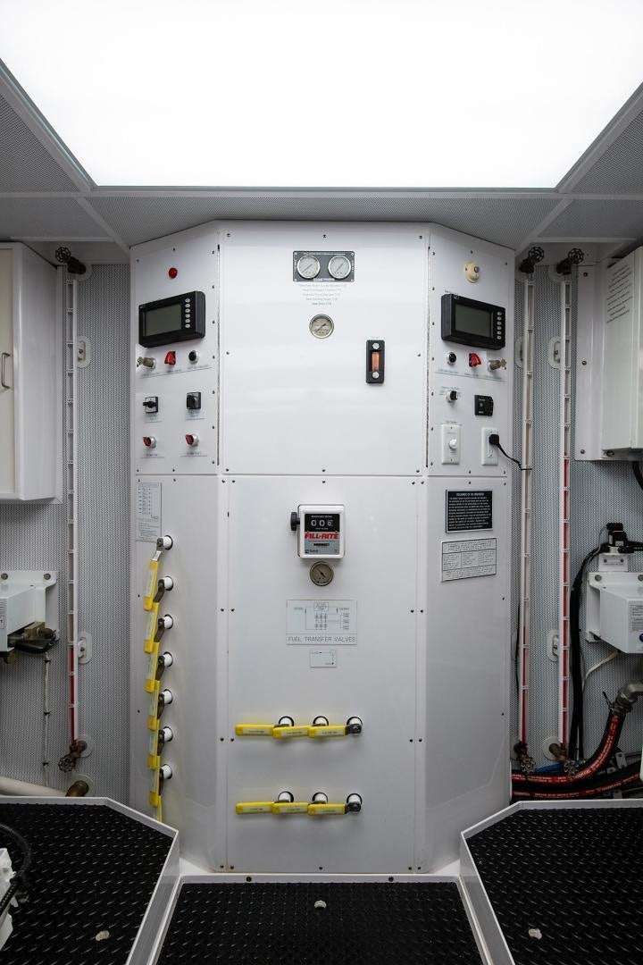 a machine in a room aboard CERCA TROVA Yacht for Sale