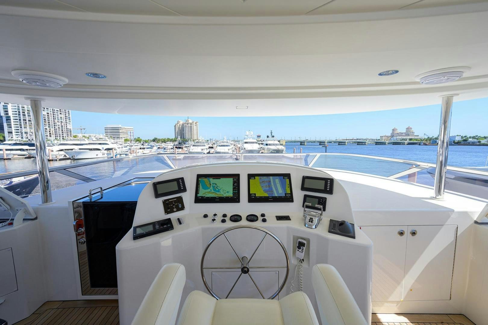 a view of a boat from the inside of a boat aboard CERCA TROVA Yacht for Sale