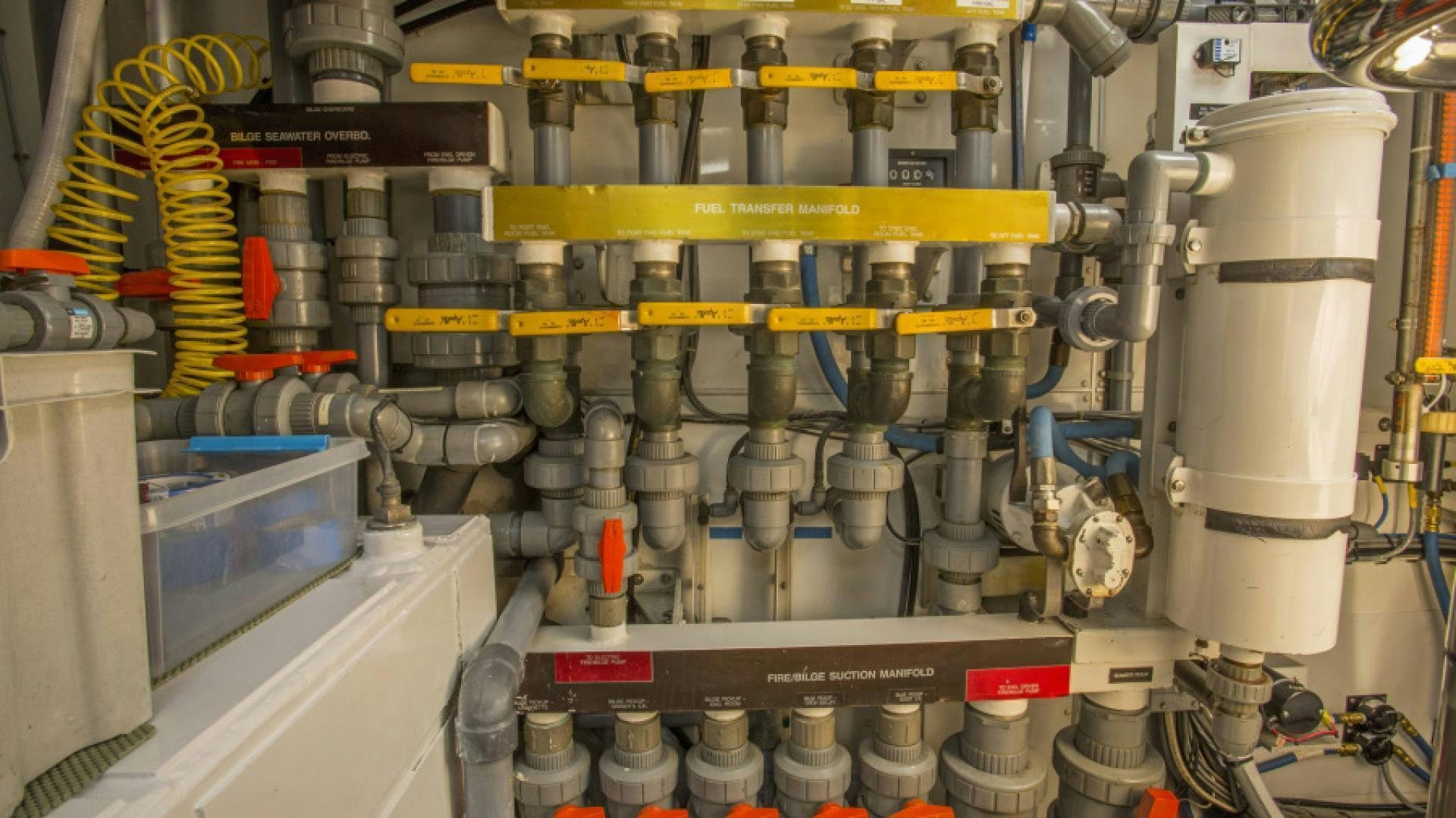 a machine in a factory aboard MYU Yacht for Sale