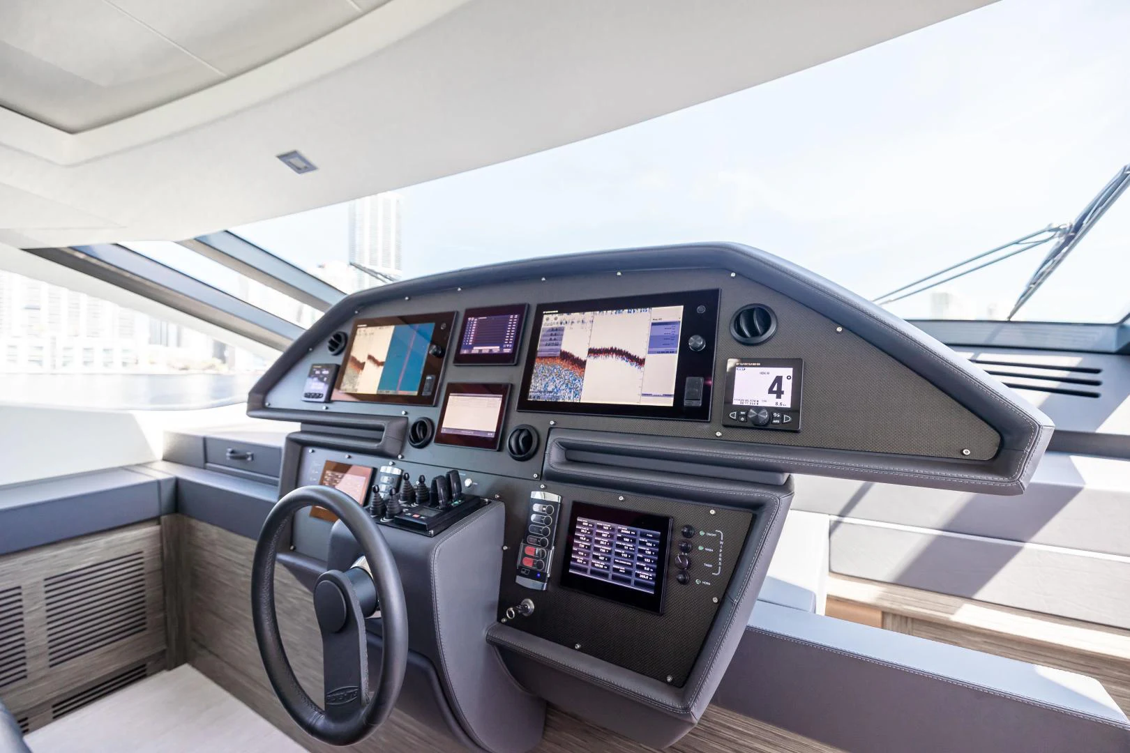 inside of a car aboard DOUBLE OR NOTHING Yacht for Sale
