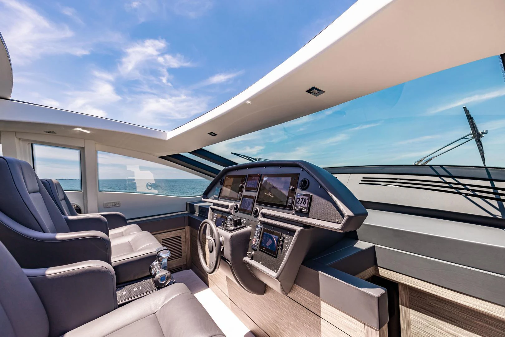 inside of a car aboard DOUBLE OR NOTHING Yacht for Sale