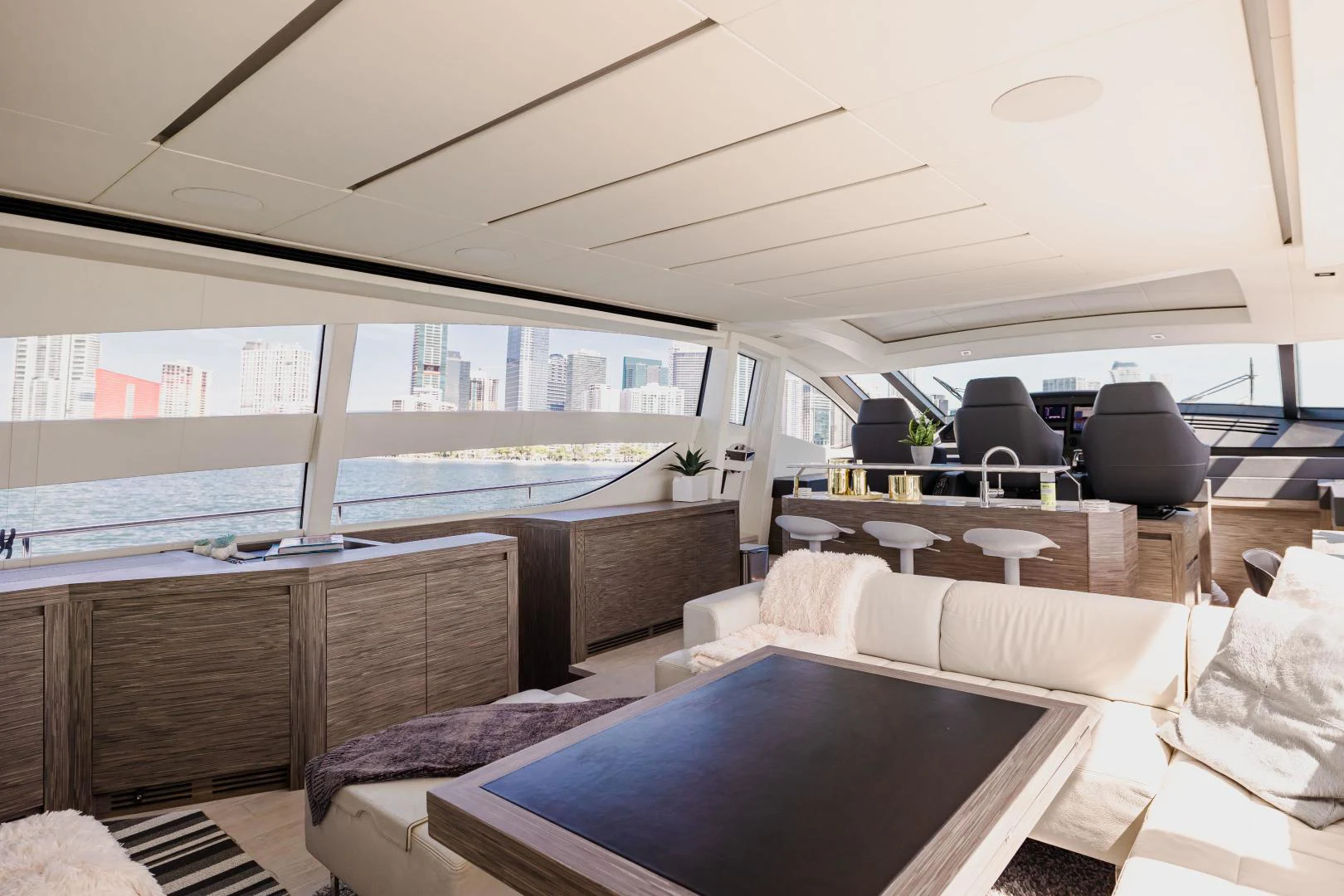a room with a table and chairs aboard DOUBLE OR NOTHING Yacht for Sale