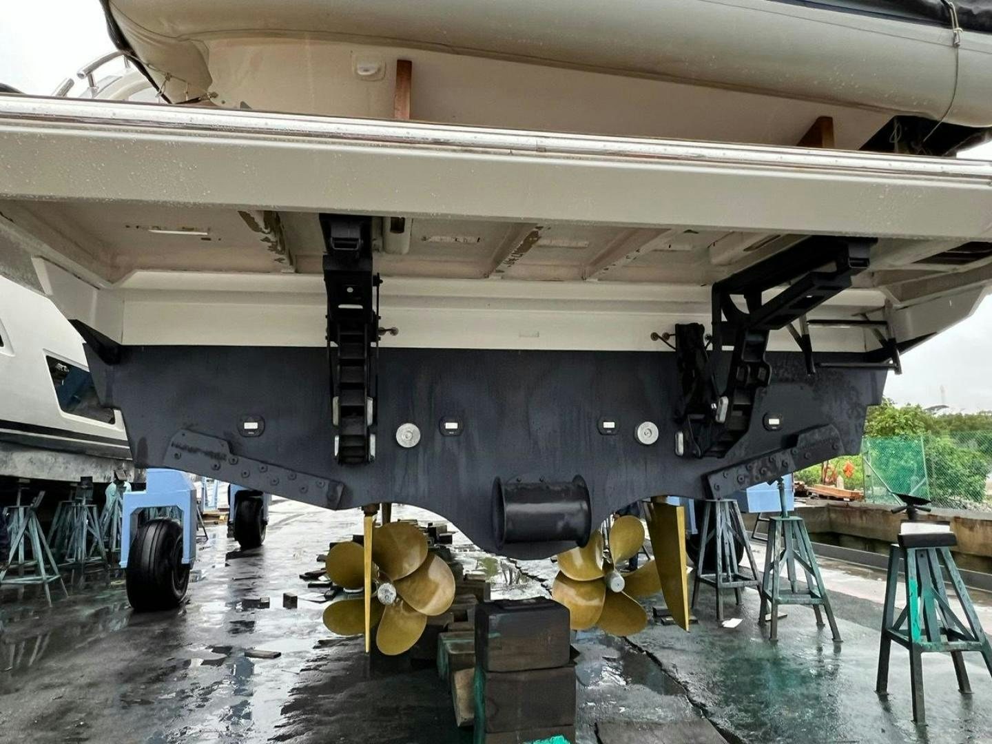 a large machine with wheels aboard PASEO Yacht for Sale