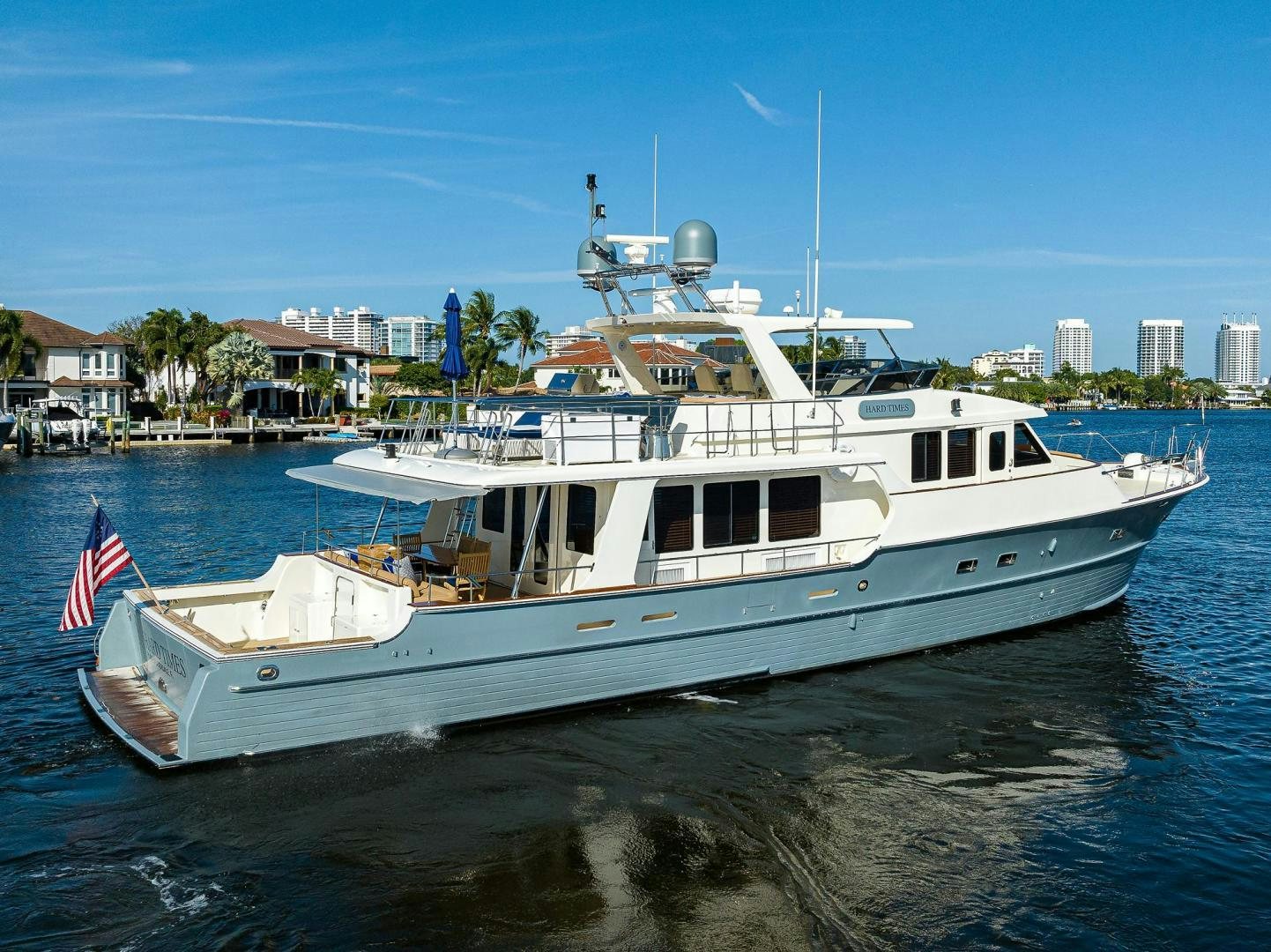 a boat on the water aboard HARD TIMES NAME RESERVED Yacht for Sale
