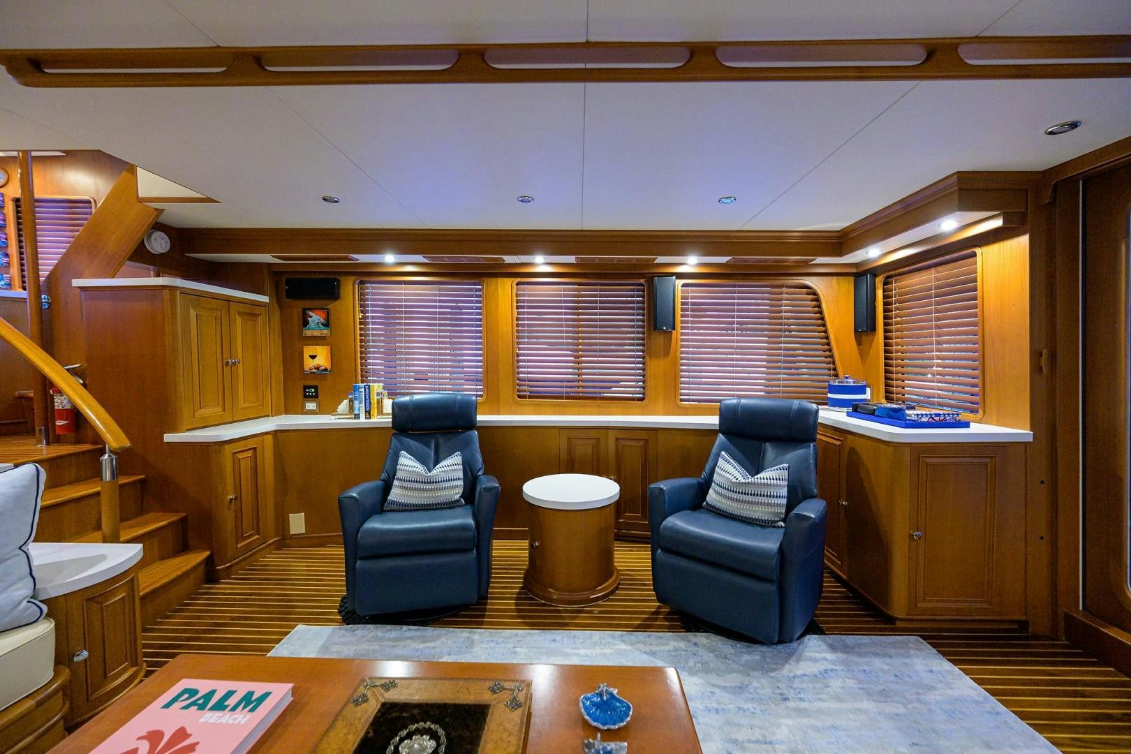 a room with a desk and chairs aboard HARD TIMES NAME RESERVED Yacht for Sale