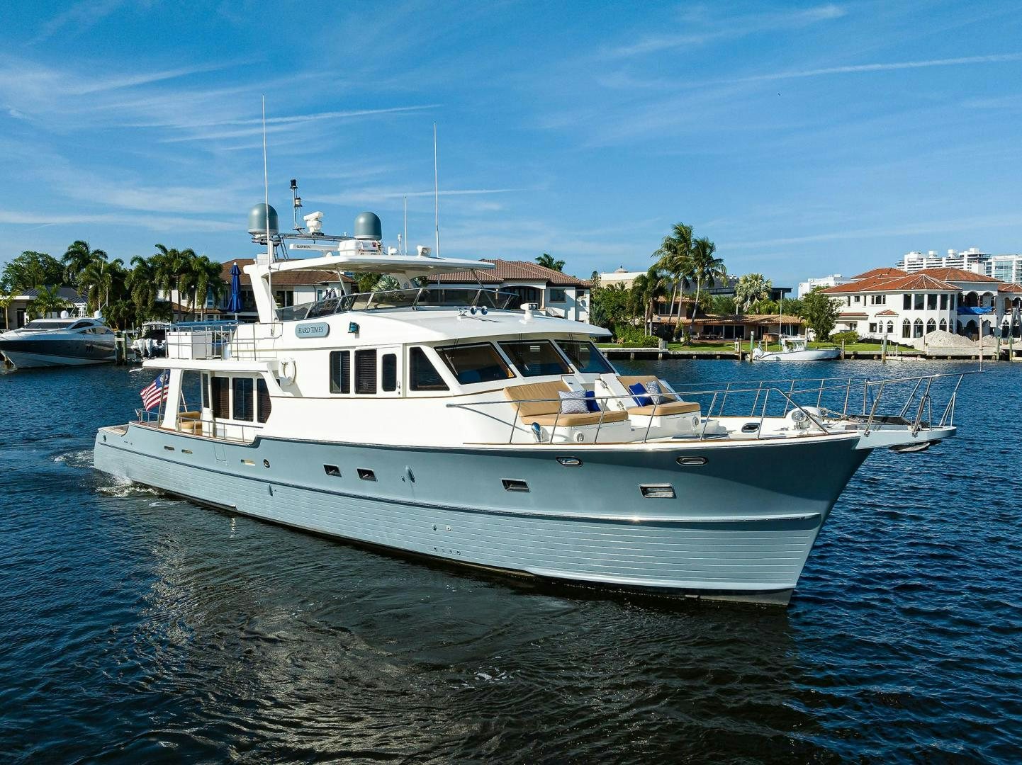a boat in the water aboard HARD TIMES NAME RESERVED Yacht for Sale