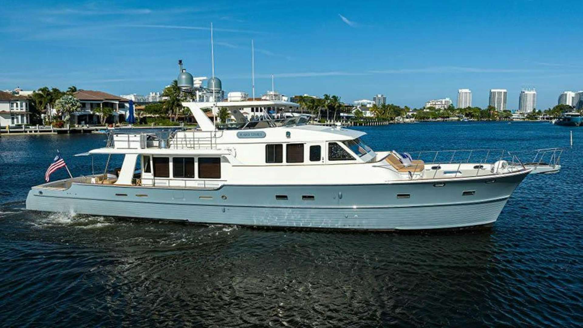 a boat in the water aboard HARD TIMES NAME RESERVED Yacht for Sale