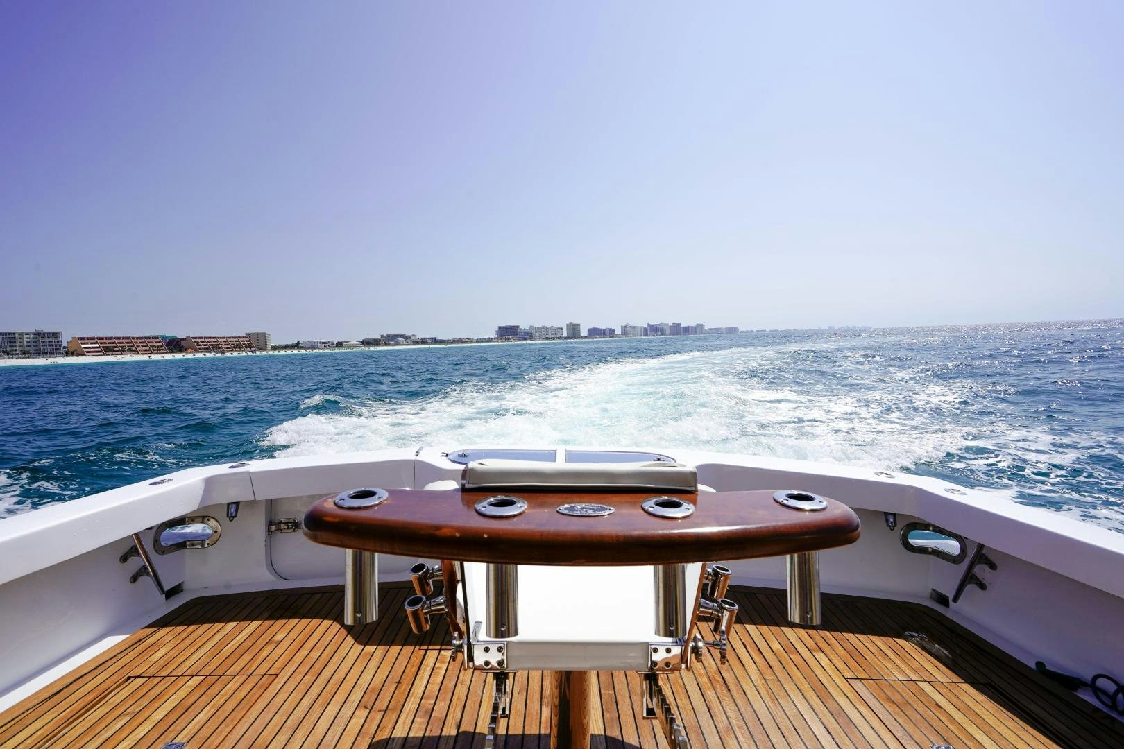 a table on a boat aboard BIG ENOS Yacht for Sale