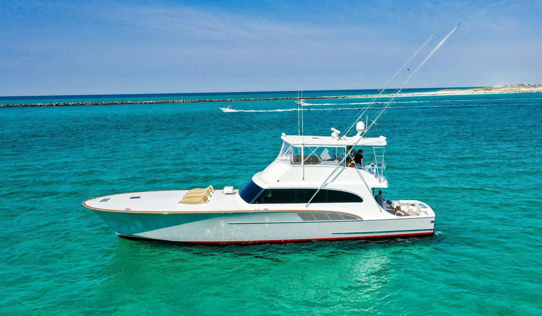 a boat in the water aboard BIG ENOS Yacht for Sale