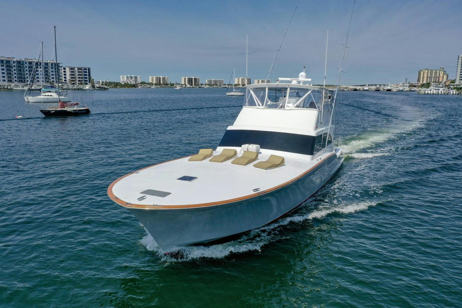 a boat on the water aboard BIG ENOS Yacht for Sale