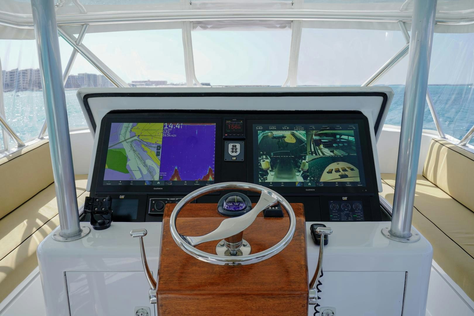 a video game console and a television aboard BIG ENOS Yacht for Sale