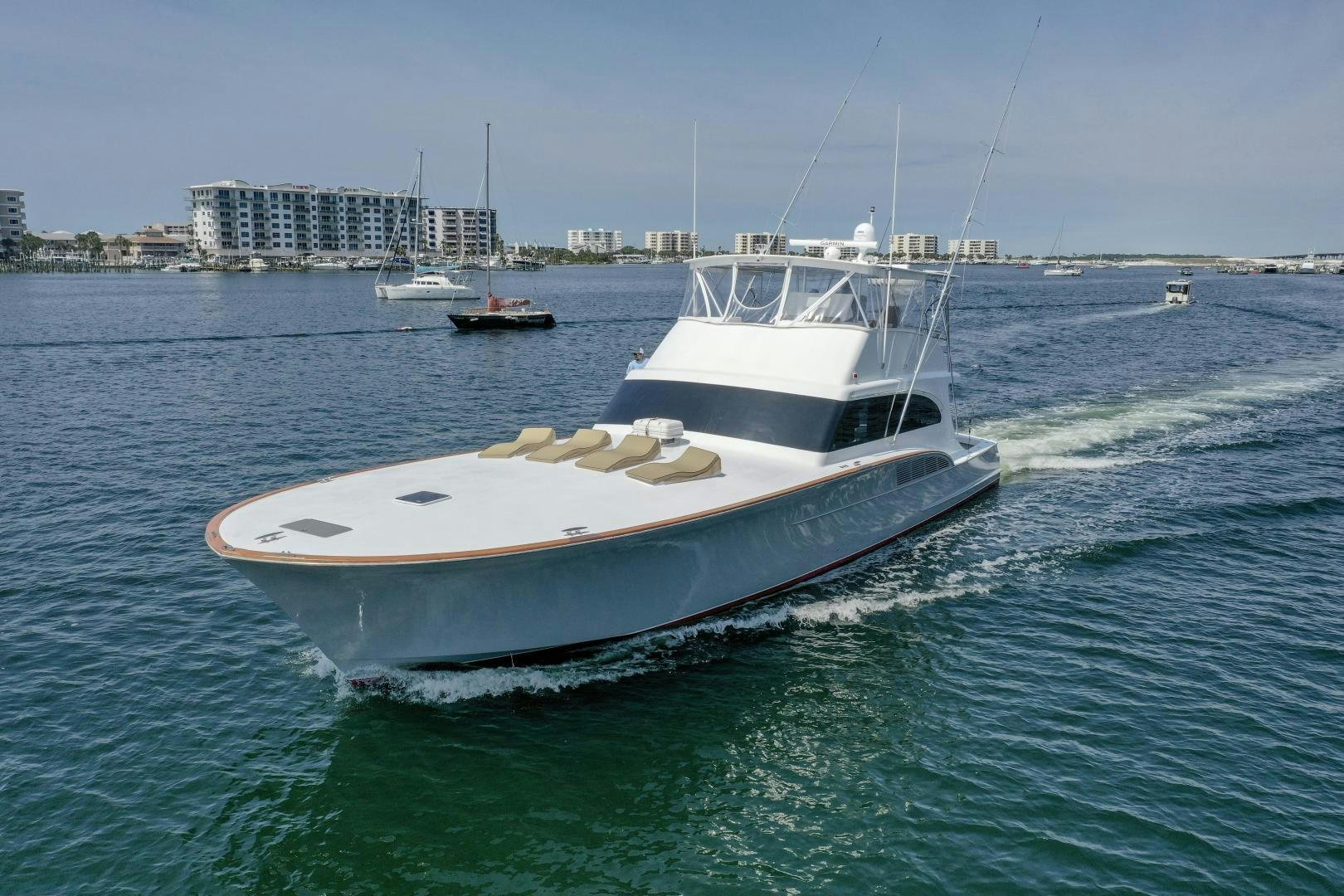 a boat in the water aboard BIG ENOS Yacht for Sale