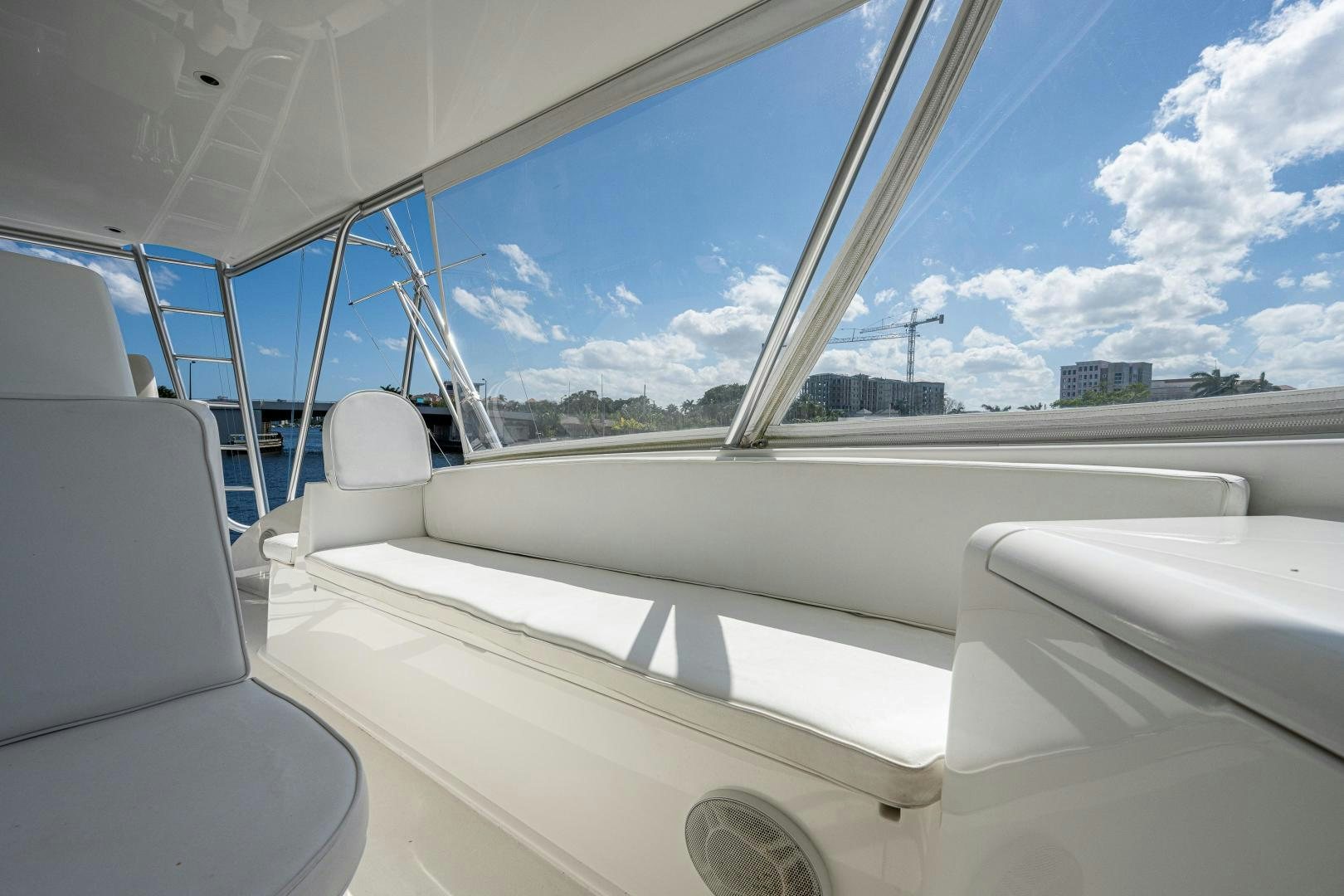 the inside of a car aboard REEL ESTATE Yacht for Sale