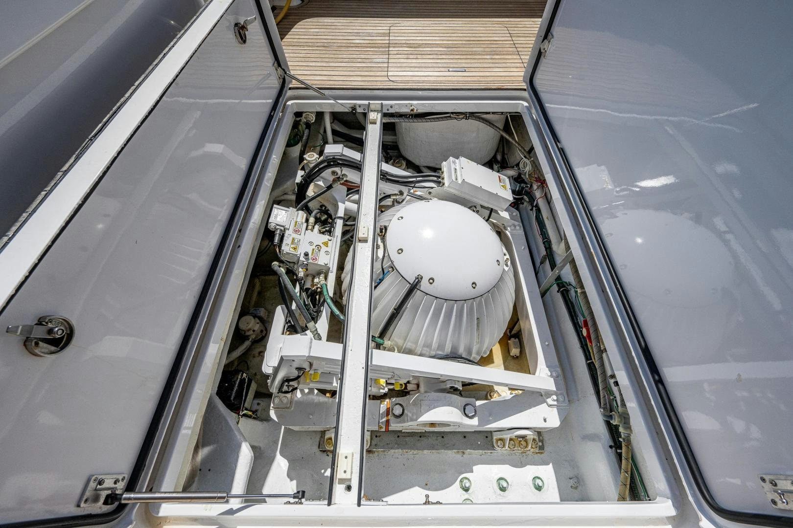 the inside of a car aboard REEL ESTATE Yacht for Sale