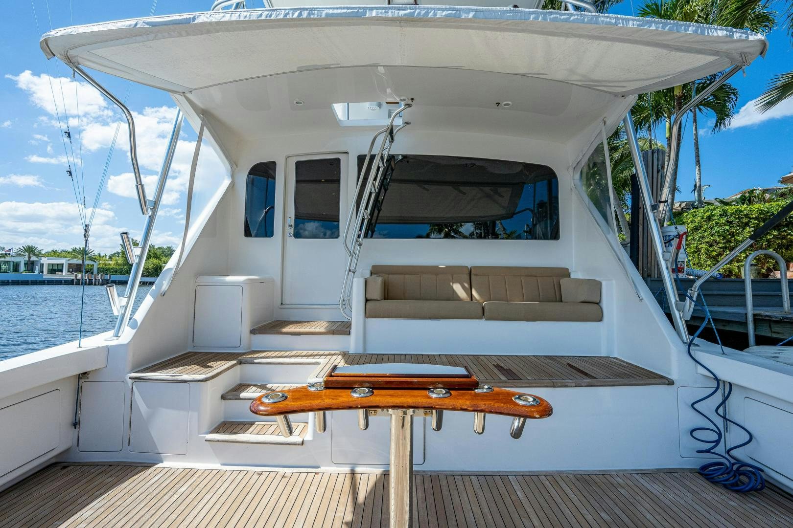 a boat on a deck aboard REEL ESTATE Yacht for Sale