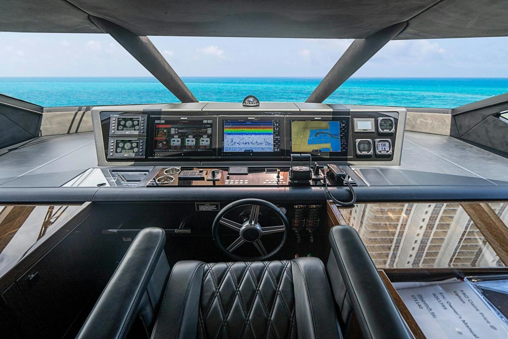 the inside of a vehicle aboard QUANTUM Yacht for Sale
