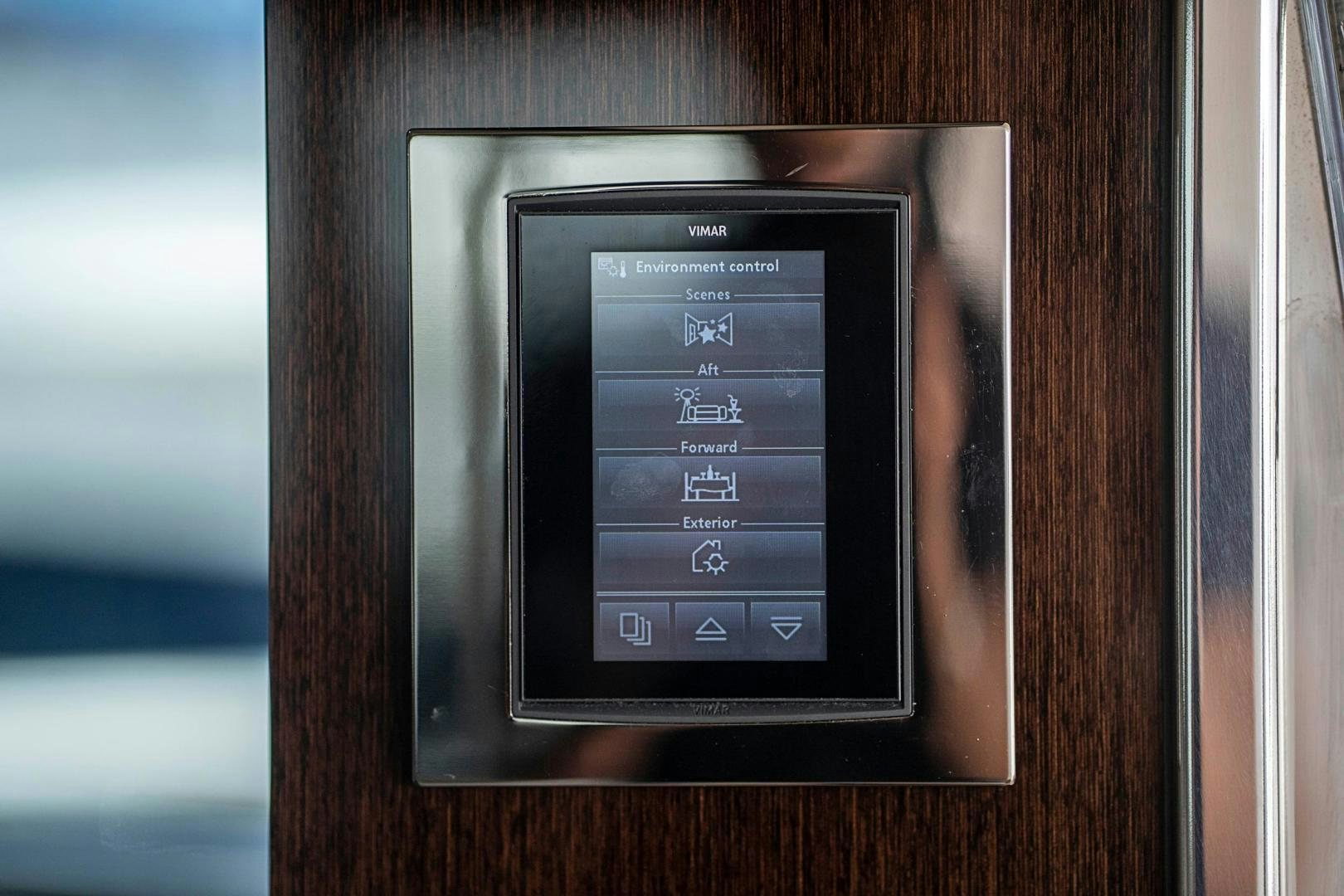 a person taking a picture of a phone on a window aboard QUANTUM Yacht for Sale