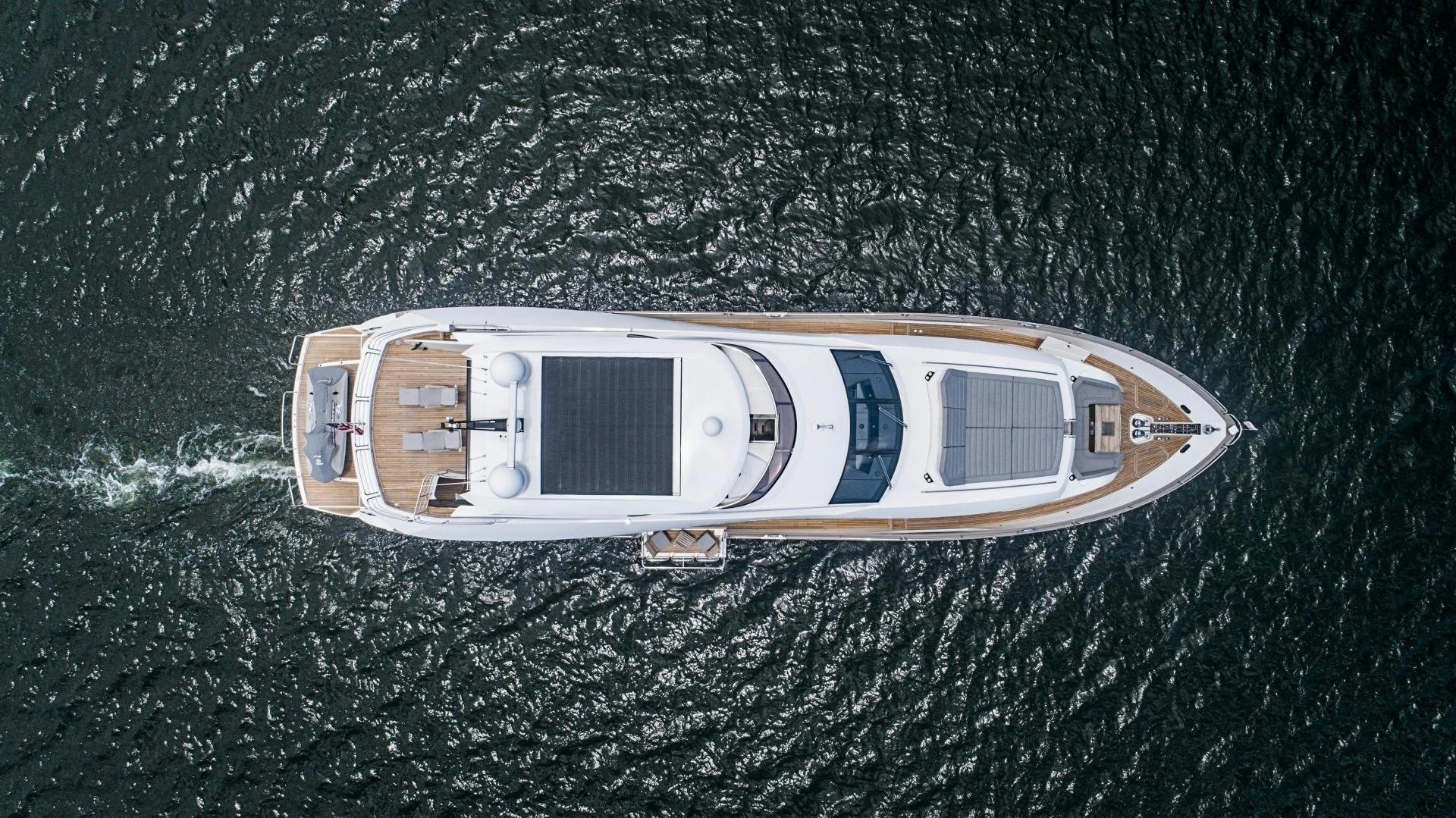 a high angle view of a boat aboard QUANTUM Yacht for Sale