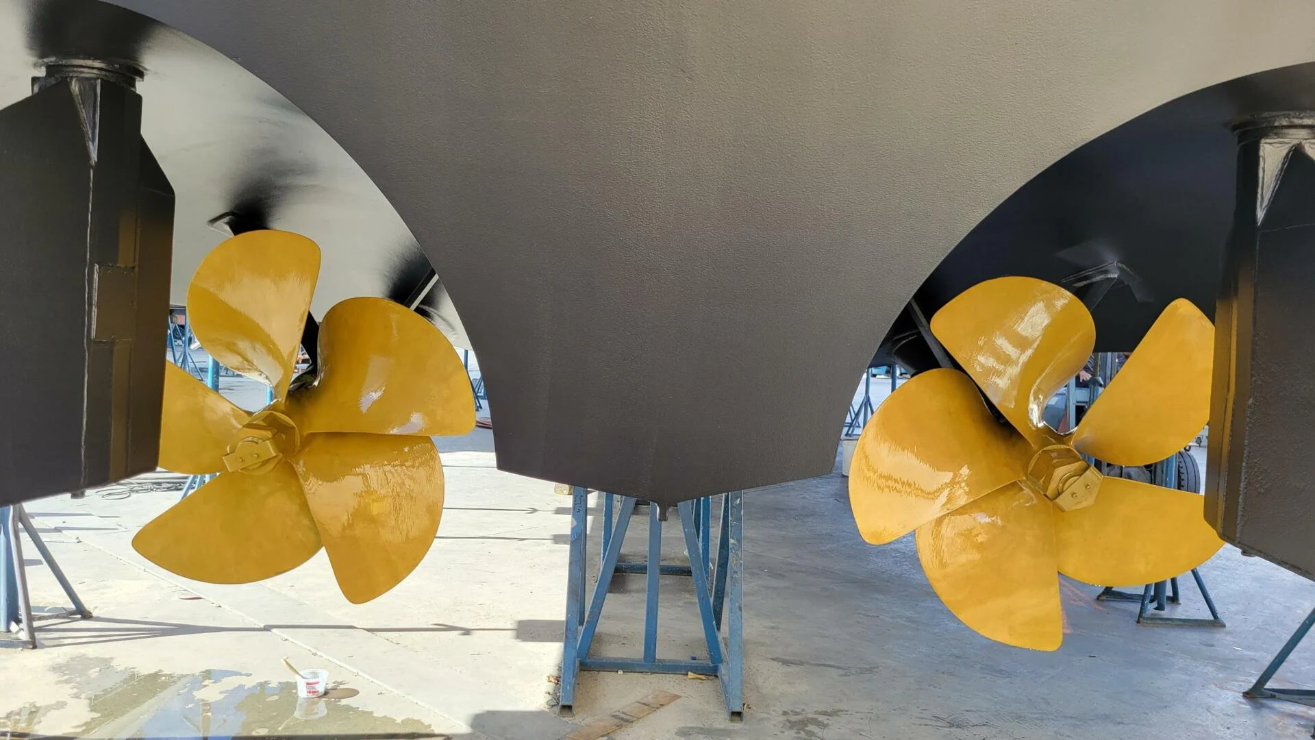 a group of yellow chairs aboard MARGAUX Yacht for Sale