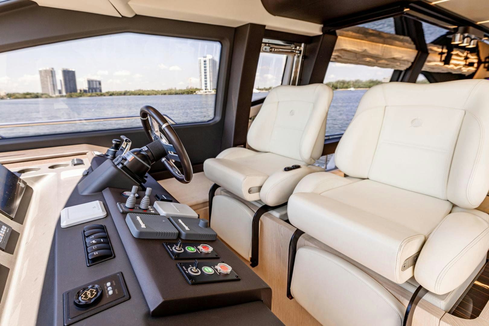 inside of a car aboard MIREYA Yacht for Sale