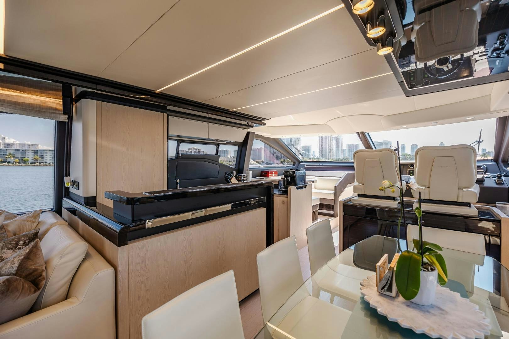 a room with a desk and a chair and a computer aboard MIREYA Yacht for Sale