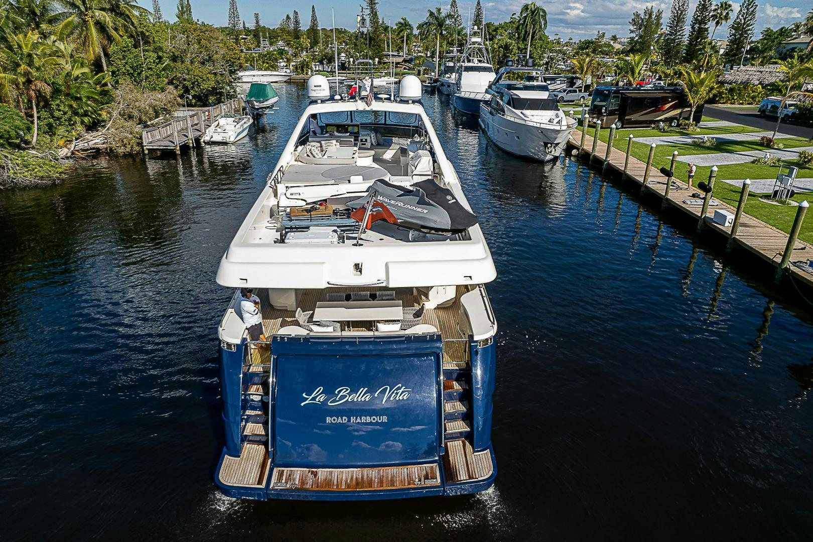 a boat in the water aboard LA BELLA VITA Yacht for Sale