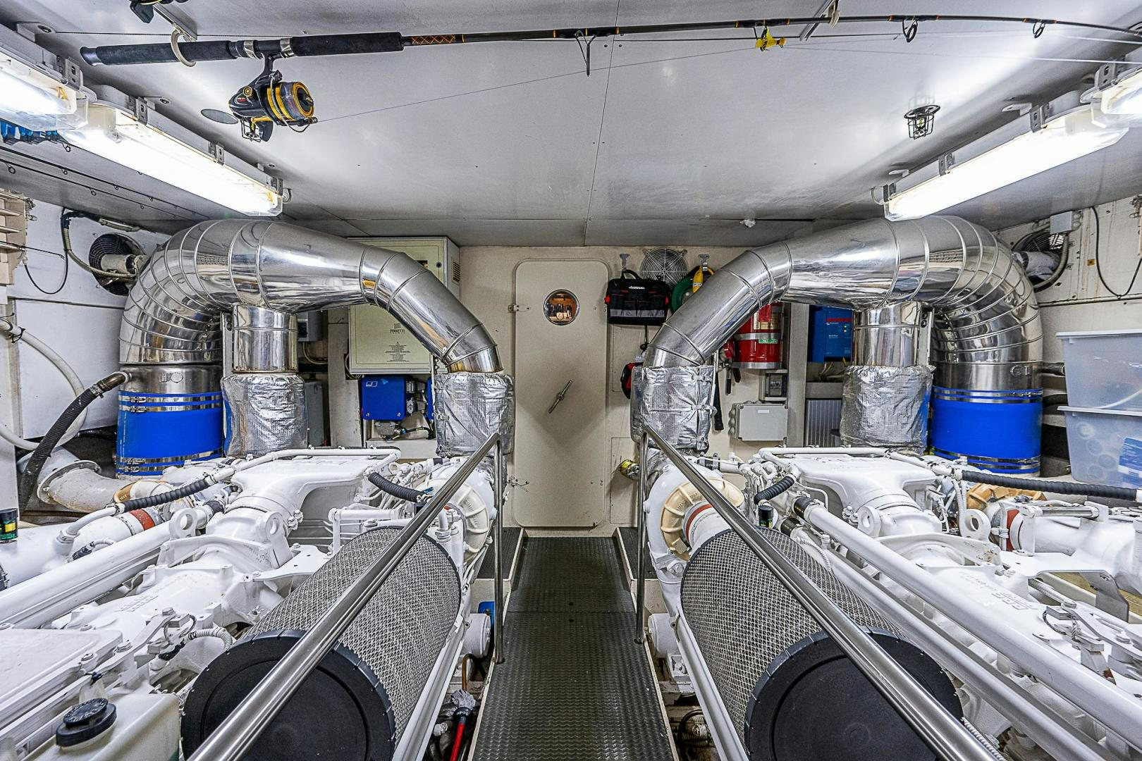 a room with machinery aboard LA BELLA VITA Yacht for Sale