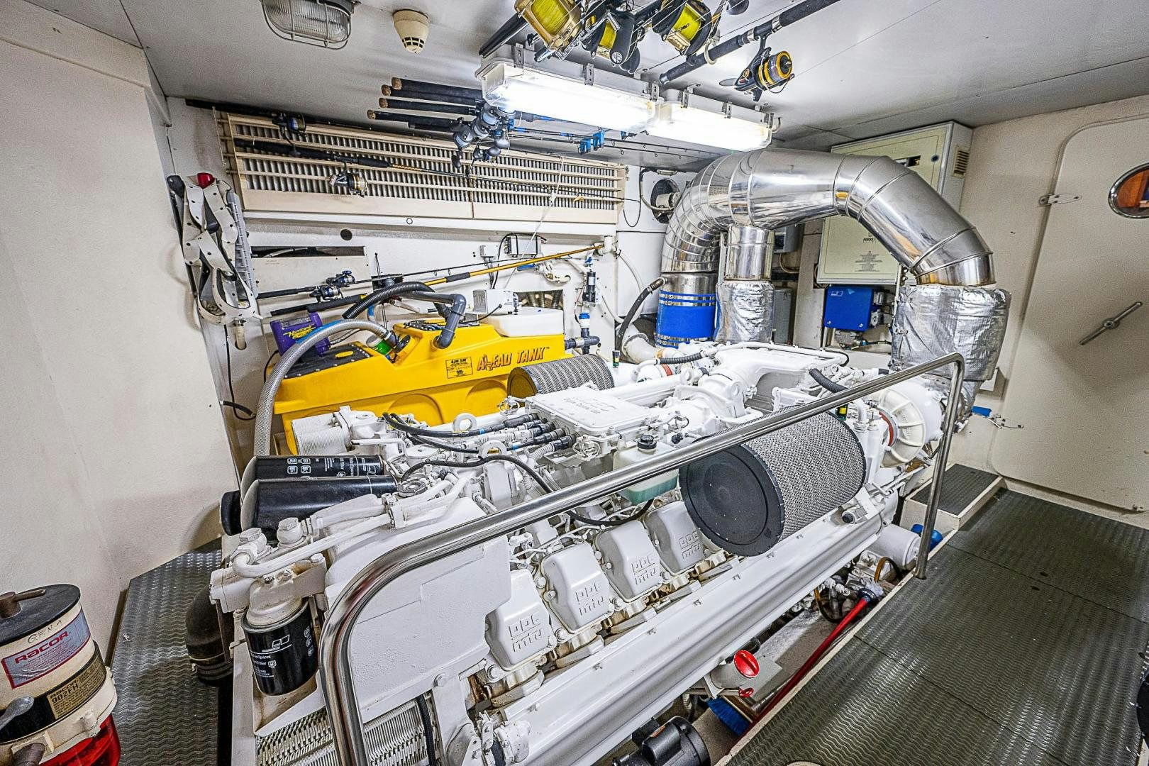a large white machine aboard LA BELLA VITA Yacht for Sale