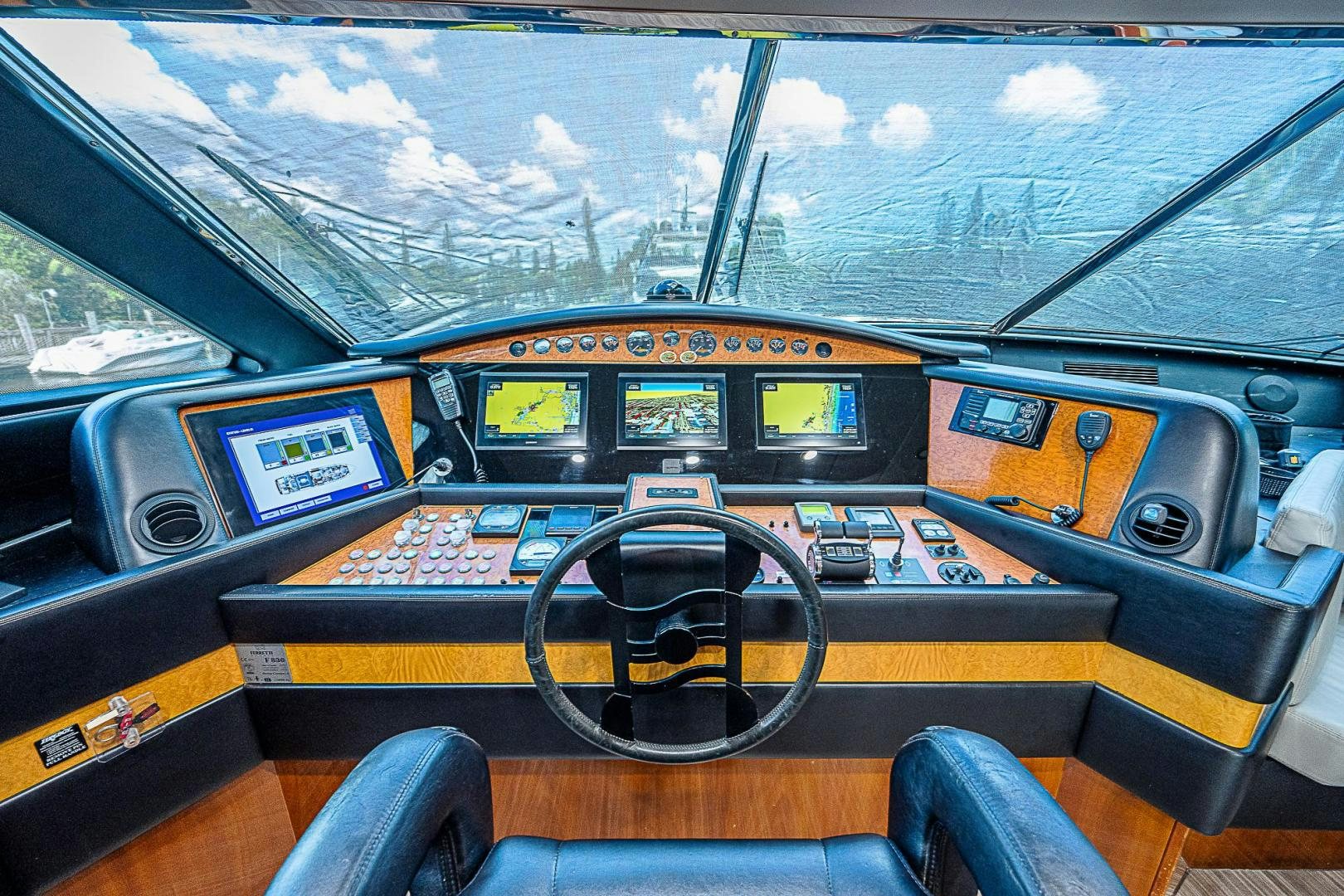 inside of a car aboard LA BELLA VITA Yacht for Sale
