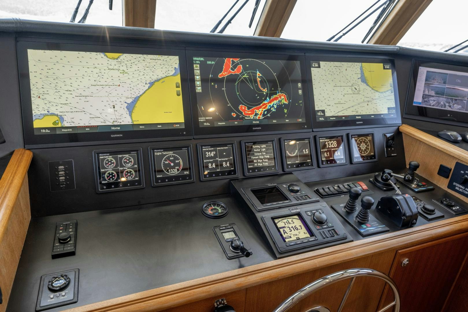 a control panel of a plane aboard CHEEMAUN Yacht for Sale