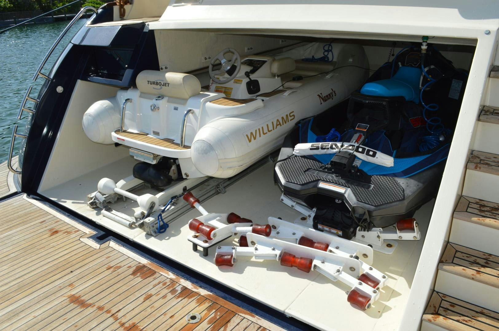 a machine on the deck aboard KNOT NANNY'S Yacht for Sale
