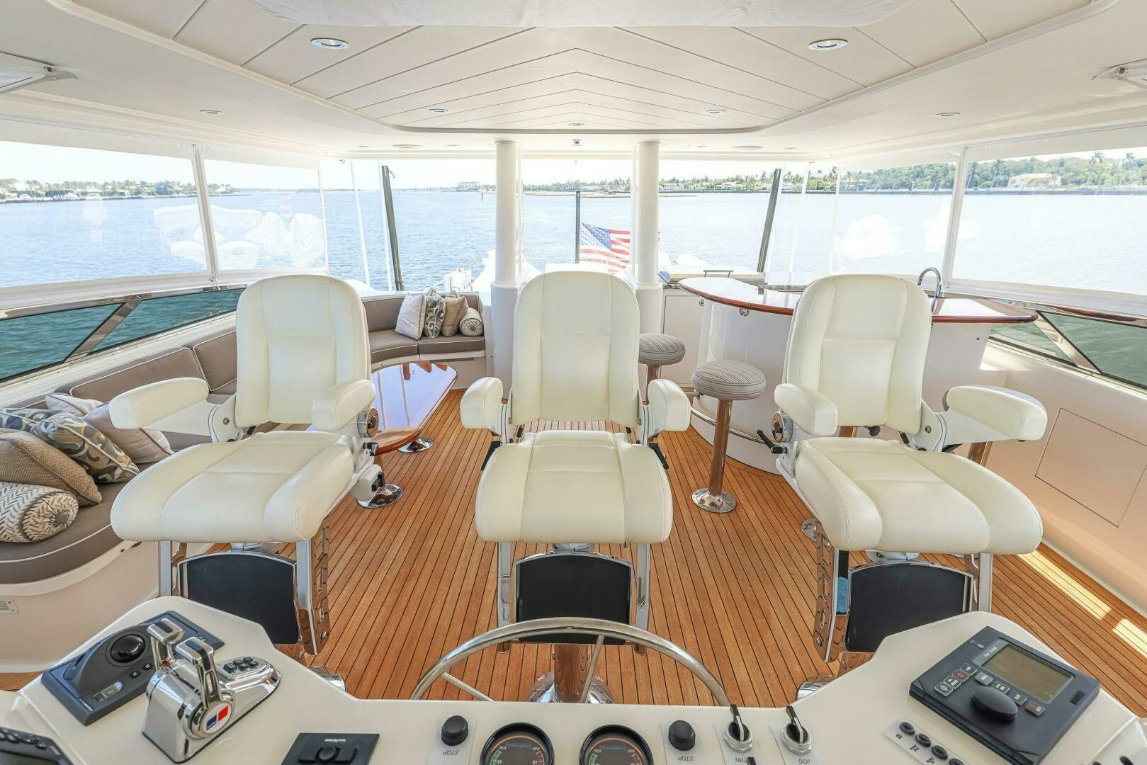a room with chairs and a table aboard SEAHAWK Yacht for Sale