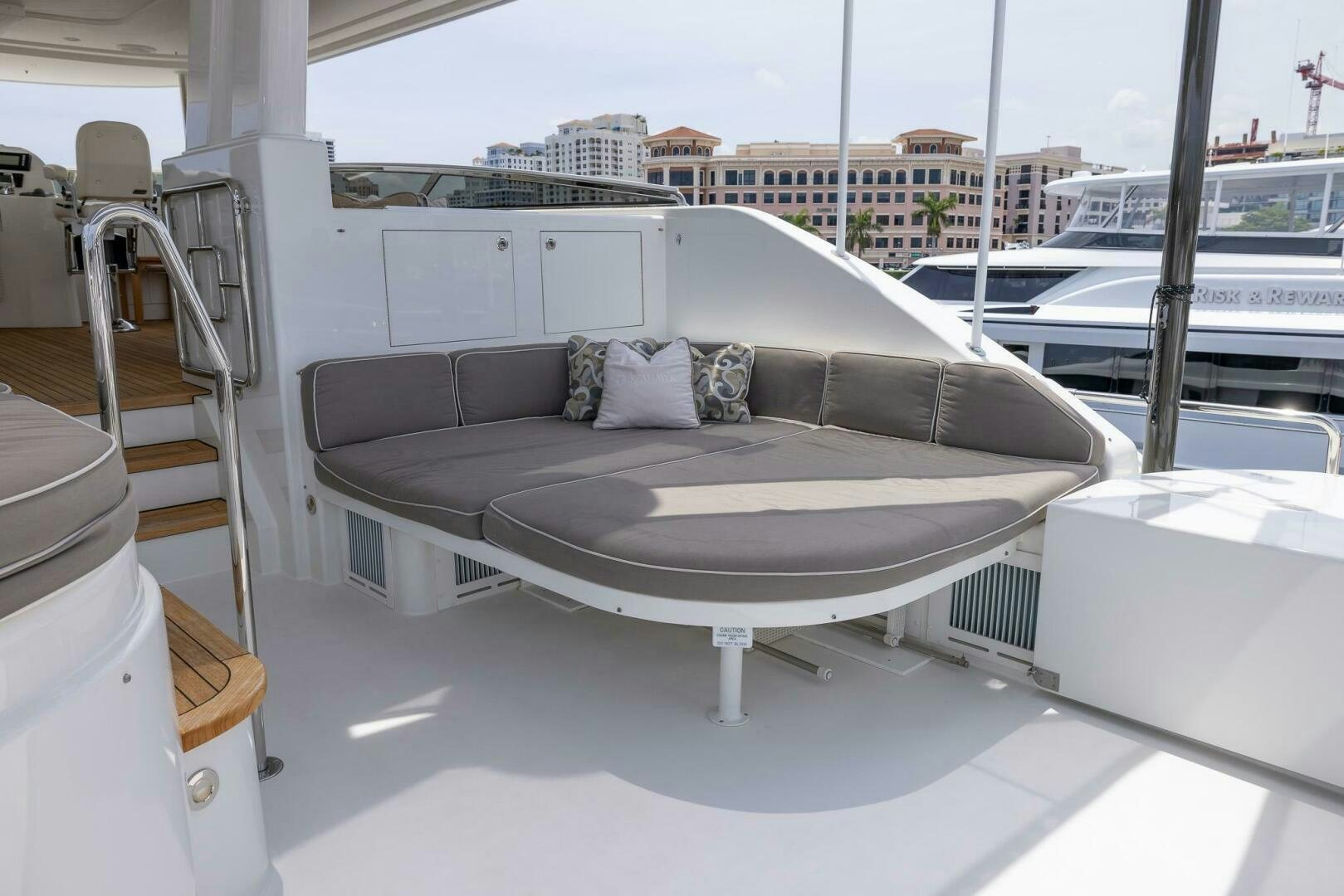a bed on a boat aboard SEAHAWK Yacht for Sale