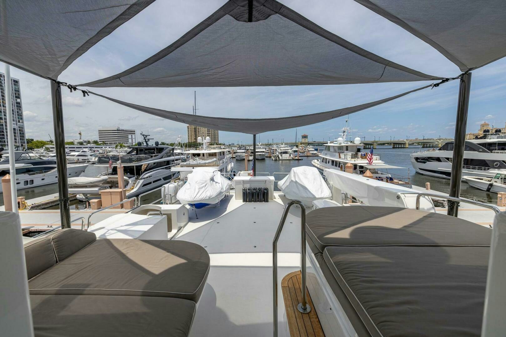 a boat with many boats aboard SEAHAWK Yacht for Sale