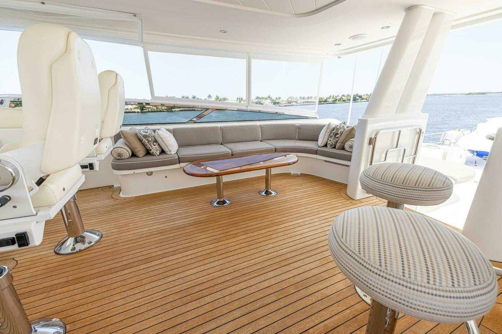 a room with a couch and a table aboard SEAHAWK Yacht for Sale