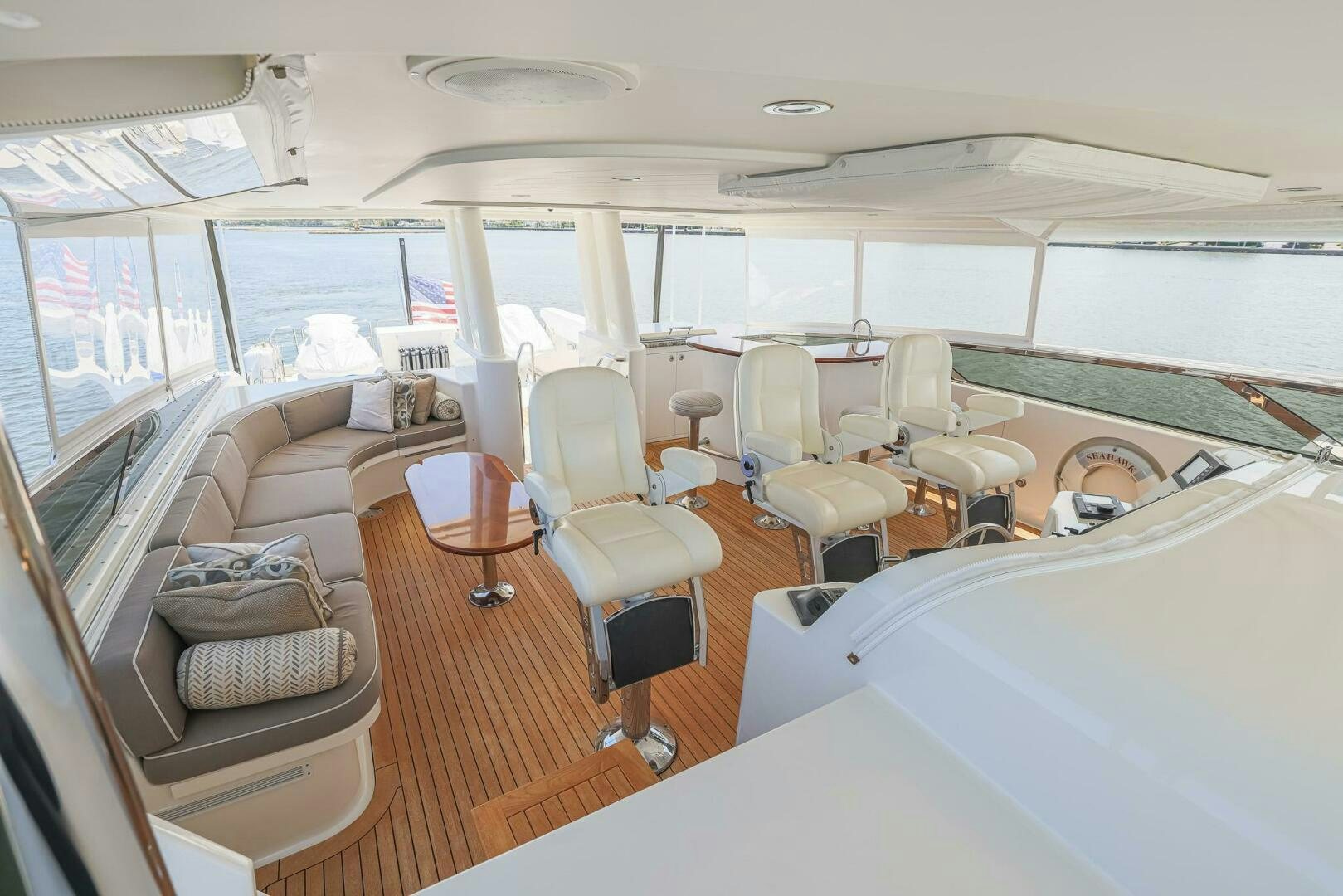 inside of a yacht aboard SEAHAWK Yacht for Sale