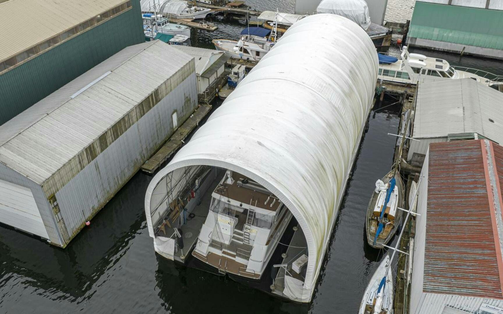 a large ship in the water aboard EAGLES NEST Yacht for Sale