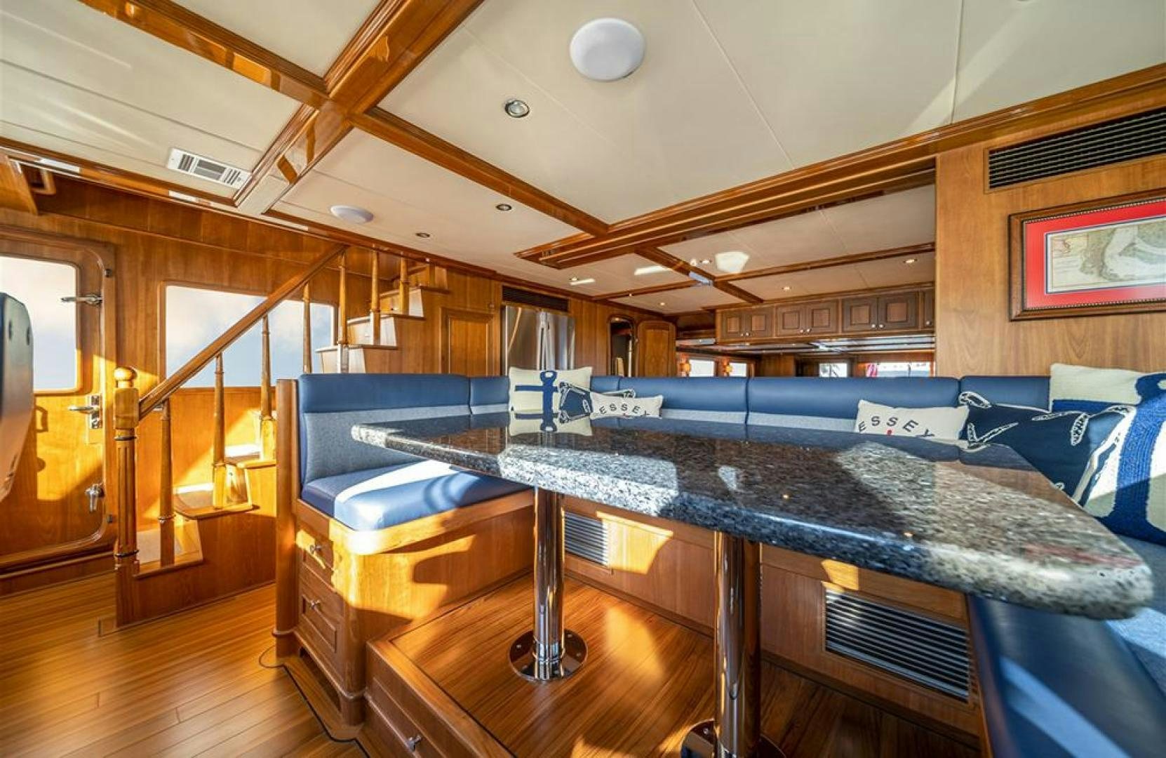 a large room with a pool table aboard JULIANNE NAME RESERVED Yacht for Sale