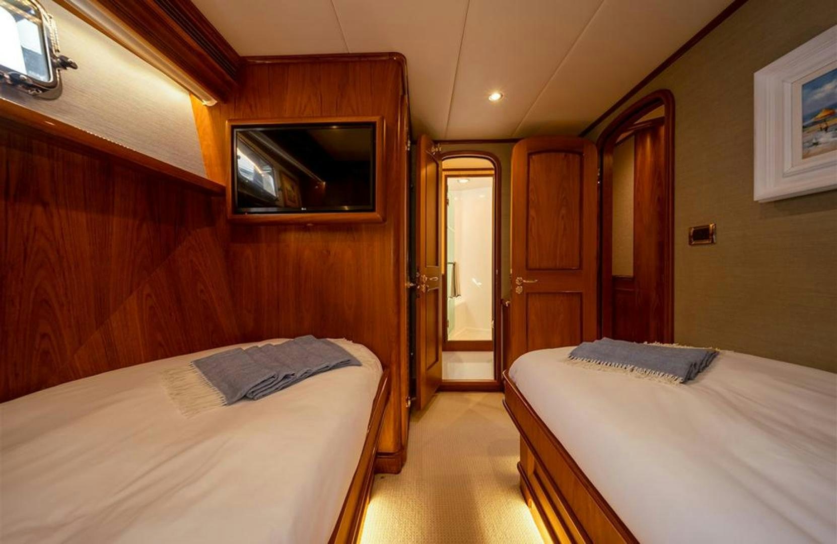 a room with two beds aboard JULIANNE NAME RESERVED Yacht for Sale