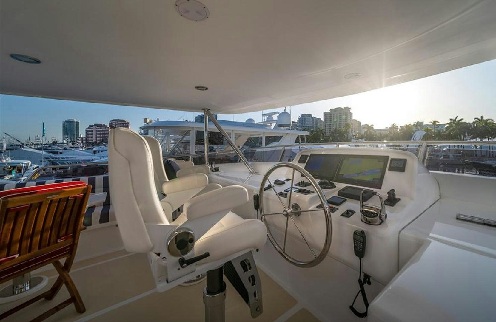 a white car on a deck aboard JULIANNE NAME RESERVED Yacht for Sale