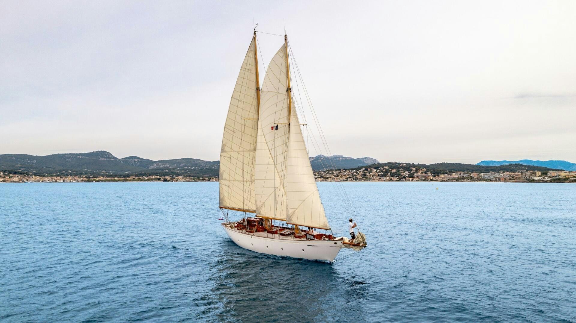 a sailboat in the water aboard ARMIDE Yacht for Sale