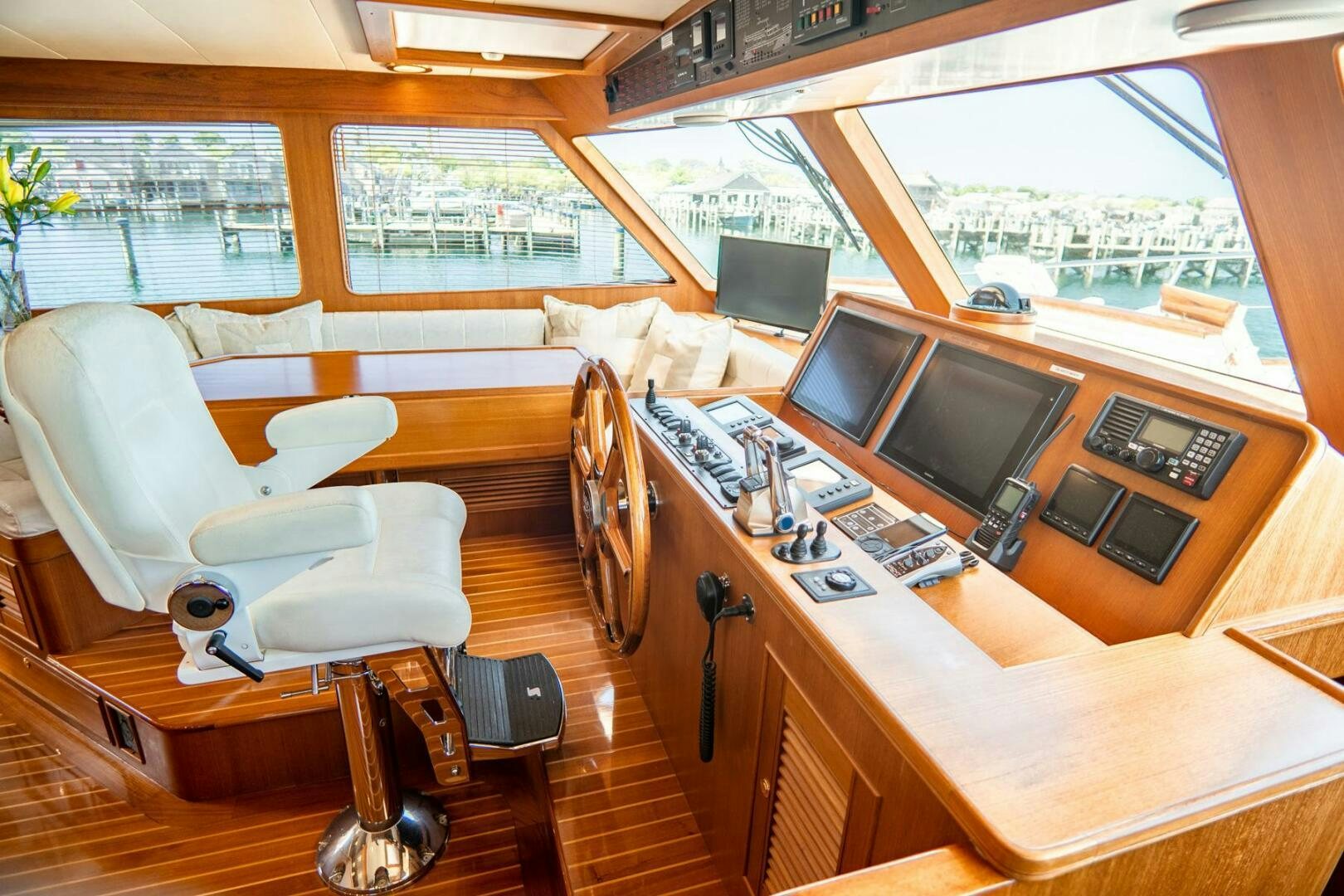 a room with a desk and a computer aboard QUARRY Yacht for Sale