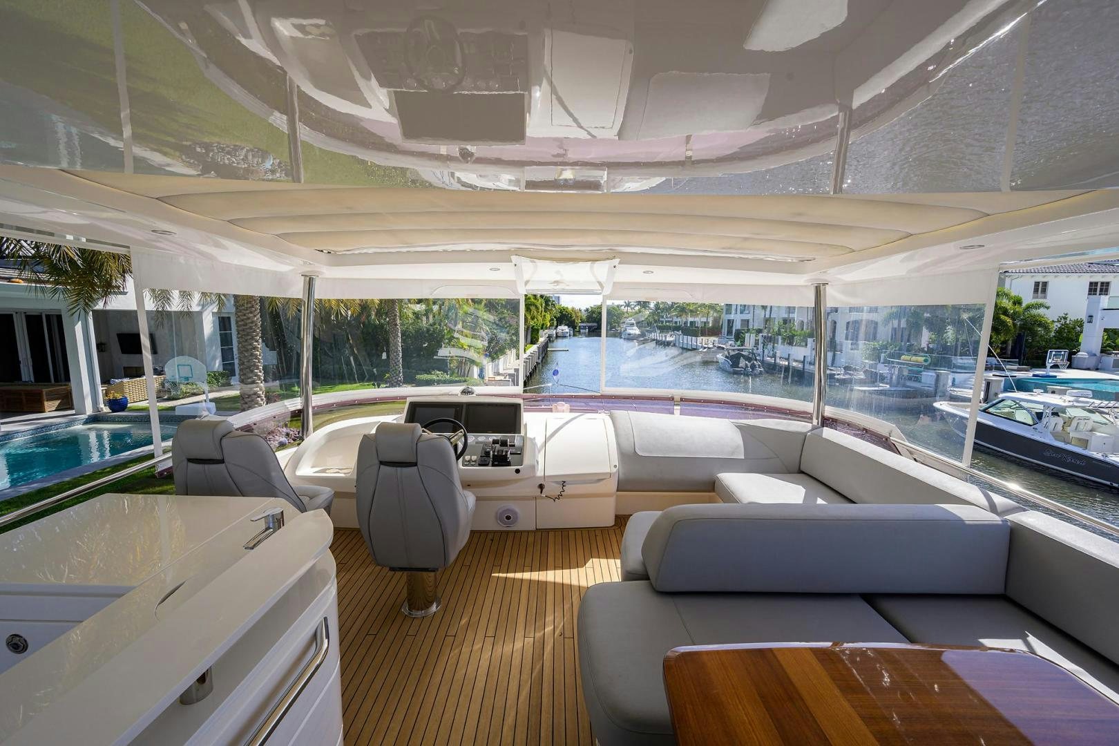 inside of a car aboard KHATCH YOU LATER Yacht for Sale