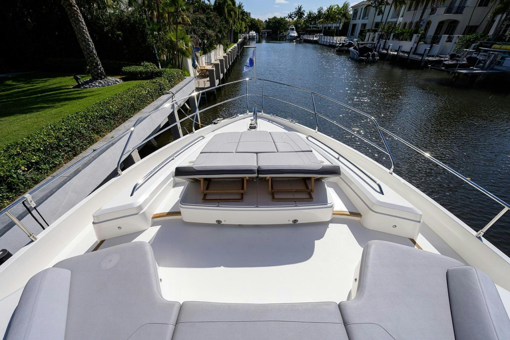 a boat on a river aboard KHATCH YOU LATER Yacht for Sale