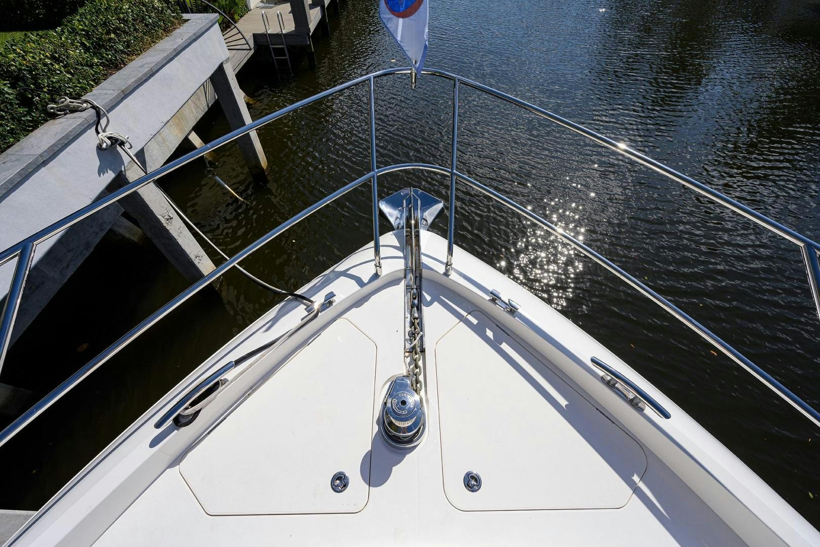 the front of a boat aboard KHATCH YOU LATER Yacht for Sale