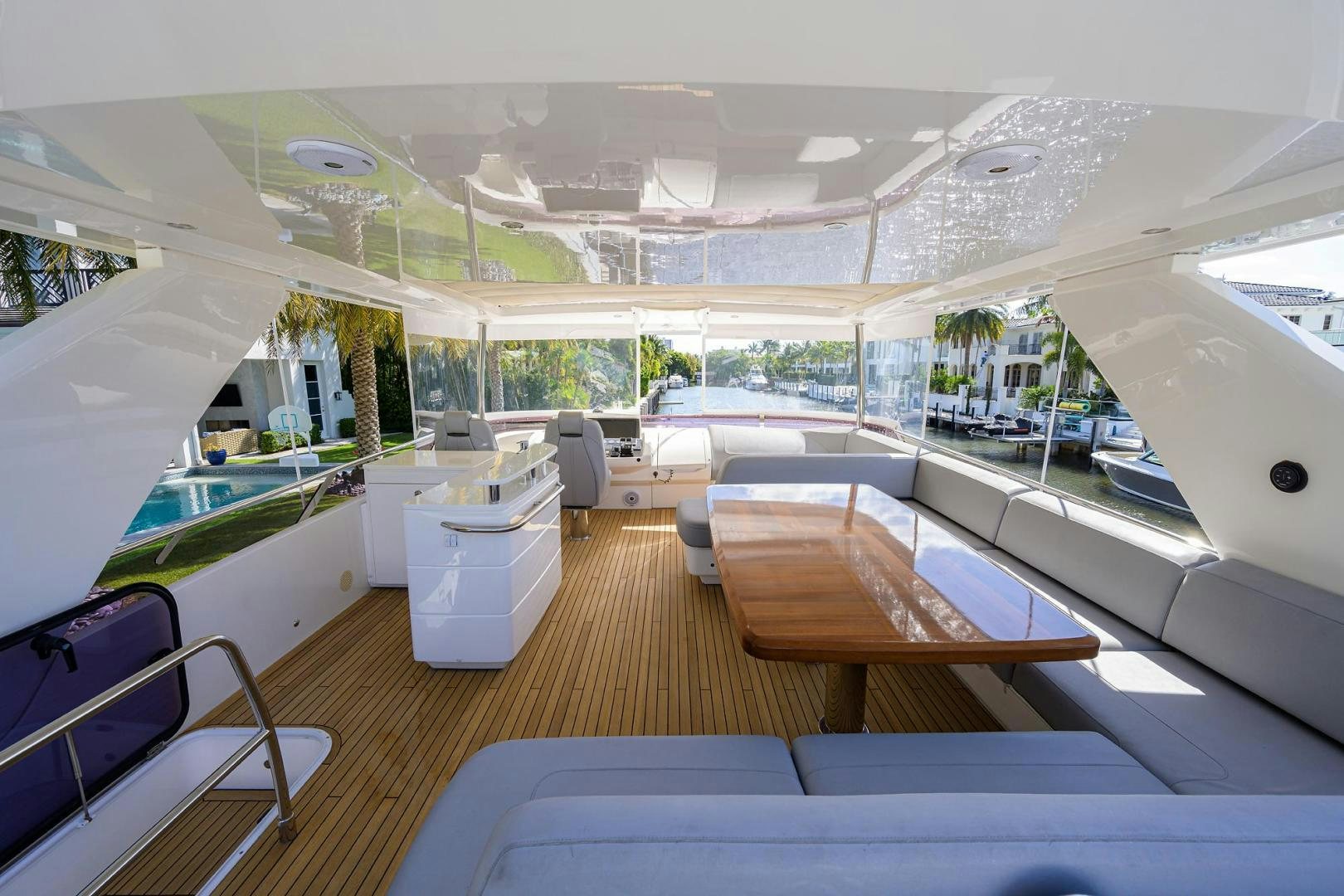 inside of a building aboard KHATCH YOU LATER Yacht for Sale