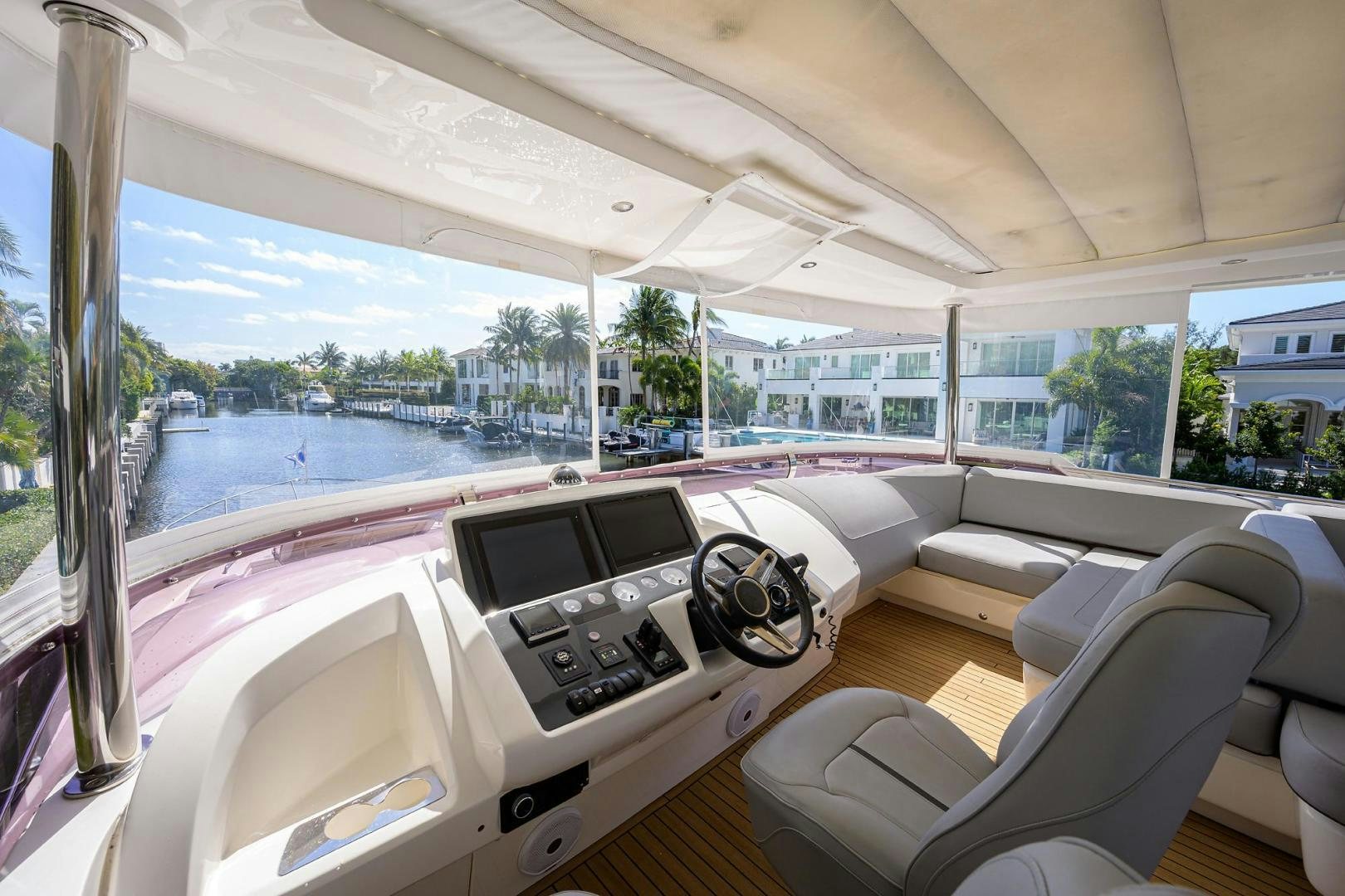 inside of a car aboard KHATCH YOU LATER Yacht for Sale
