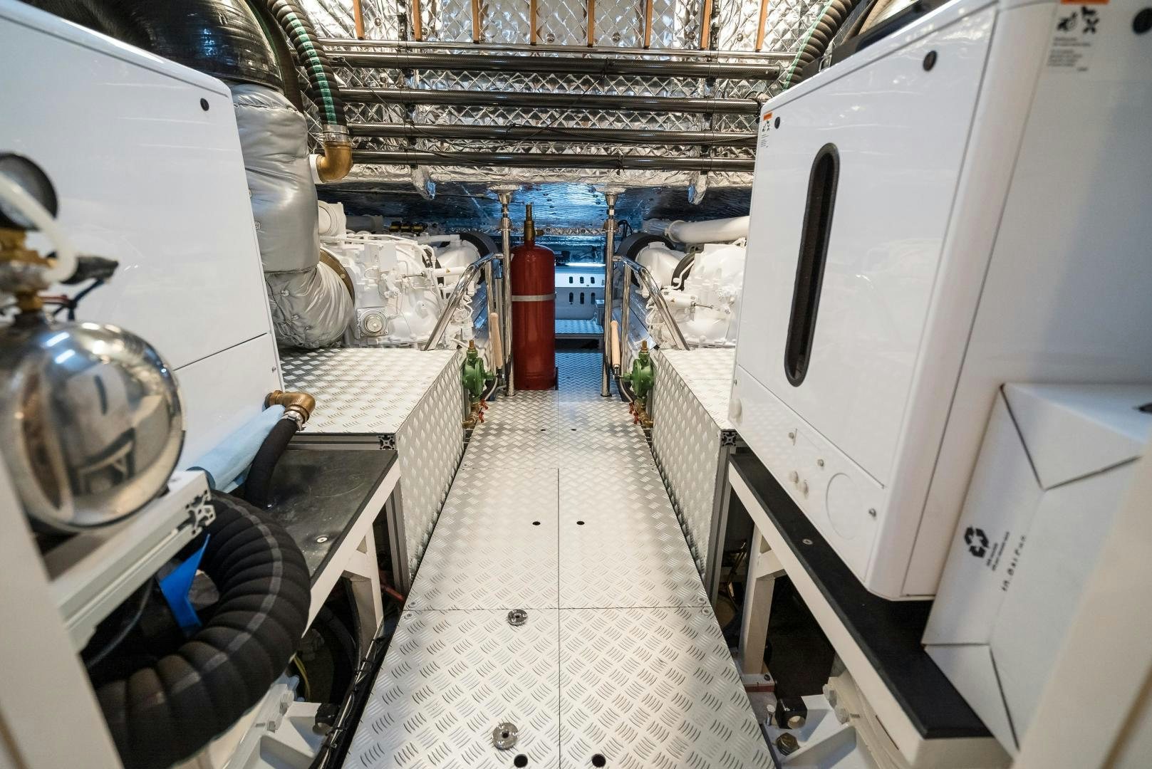 a large factory with many machines aboard BEL SOGNO Yacht for Sale