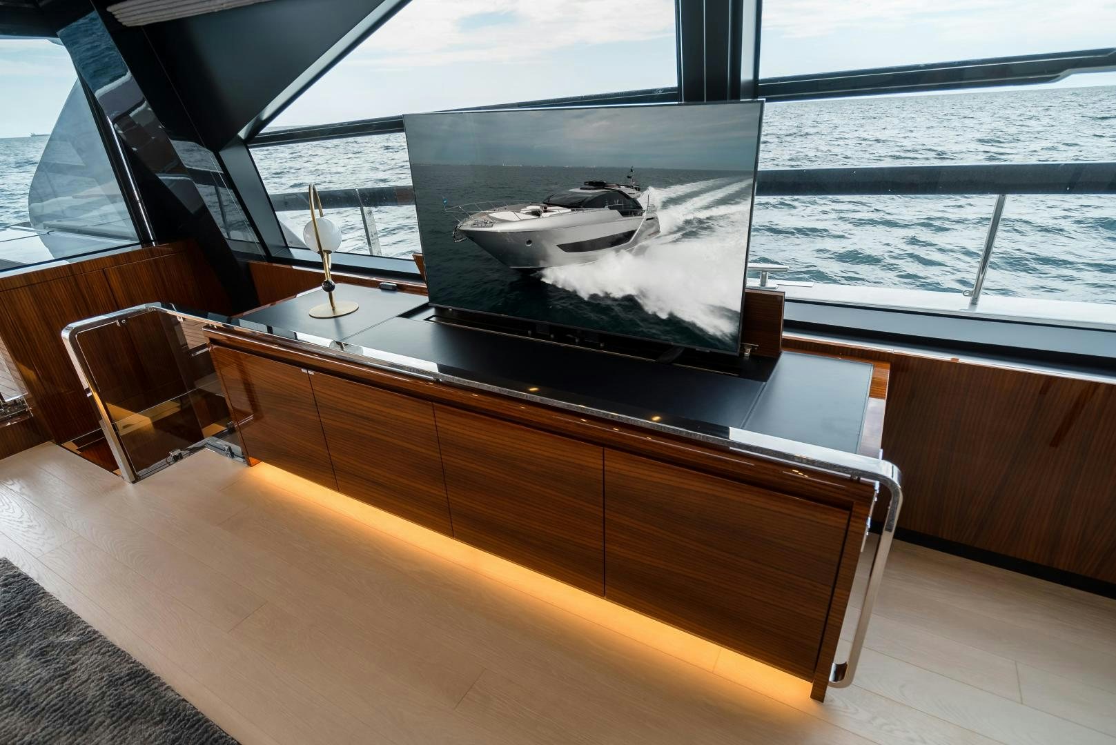 a large black and white piano aboard BEL SOGNO Yacht for Sale